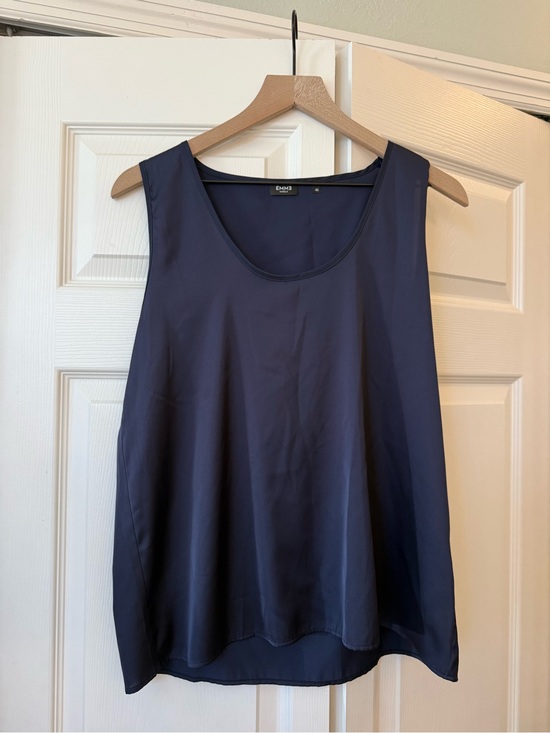 Emme Tops - EMME Marella Navy Blue Sleeveless Scoop Neck Flowy Blouse Top Size 10